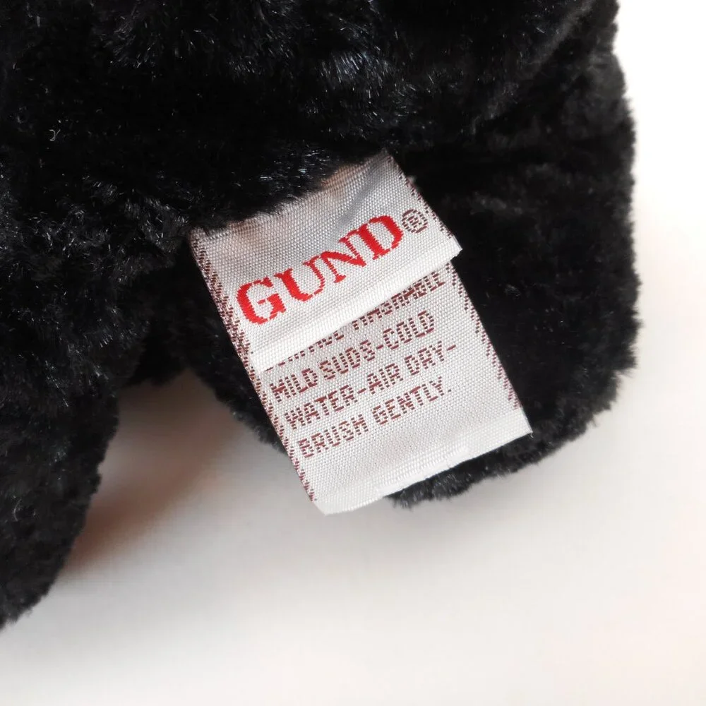 Gund Plush Puppy Jangles Black Lab Poodle Dog Jingle Bell Paws Plaid Bow 6